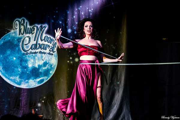 Tansy from New Yorkperforming at the Blue Moon Cabaret - The Decadent Burlesque Soiree by Boudoir Noir Production, Finest Vintage Entertainment!